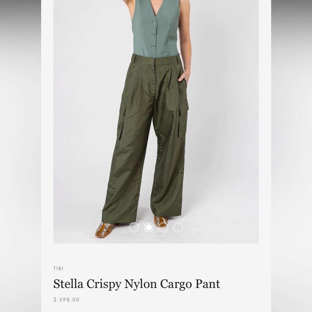 Tibi Stella Crispy Nylon Cargo Pant Size 0